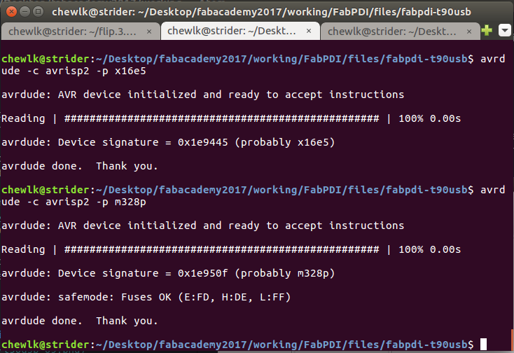 FabPDI-t90usb with avrdude